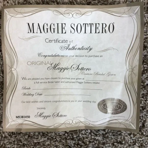 Maggie Sottero Sweetheart Lace Up Jeweled Bead Bustle Train Wedding Dress - Picture 11 of 14